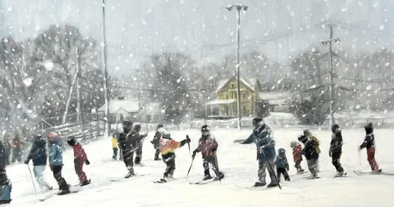 Snow Day: Vermont artist paints the Brattleboro Ski Hill to help fundraise